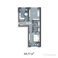 ЖК Status — 2-ком 84,8 м² (от 49 166 600 тг)