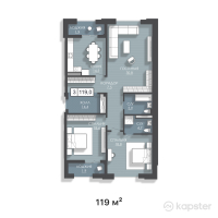 ЖК Status — 3-ком 119 м² (от 69 020 000 тг)