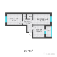 ЖК Бавария — 2-ком 65,7 м² (от 17 084 600 тг)