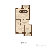 ЖК Бавария — 3-ком 97,5 м² (от 25 350 000 тг)
