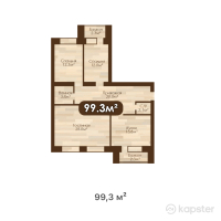 ЖК Бавария — 3-ком 99,3 м² (от 25 818 000 тг)