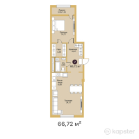 ЖК Kerege Business — 2-ком 66,7 м² (от 43 368 000 тг)