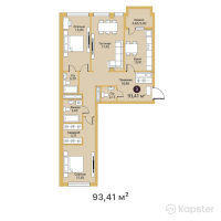 ЖК Kerege Business — 3-ком 93,4 м² (от 60 716 500 тг)