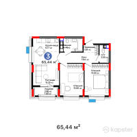 ЖК Aisar — 2-ком 65,4 м² (от 27 092 160 тг)