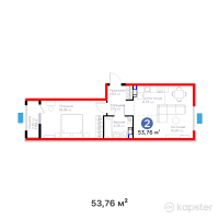 Бигвилль Атамұра — 2-ком 53,8 м² (от 22 955 520 тг)