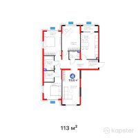 Бигвилль Атамұра — 4-ком 113 м² (от 48 251 000 тг)
