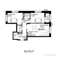 ЖК Qasiet — 3-ком 83,8 м² (от 50 274 000 тг)