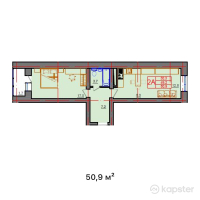 ЖК Qurmangazy — 2-ком 50,9 м² (от 14 252 000 тг)