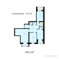 ЖК Novo Park — 3-ком 131,1 м² (от 36 708 000 тг)
