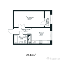 ЖК TANDAU — 1-ком 39,4 м² (от 20 429 920 тг)