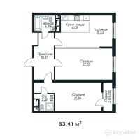 ЖК TANDAU — 3-ком 83,4 м² (от 43 206 380 тг)