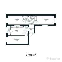 ЖК TANDAU — 3-ком 88 м² (от 45 558 100 тг)