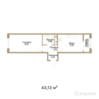 ЖК ASYL TAS — 1-ком 43,1 м² (от 27 165 600 тг)