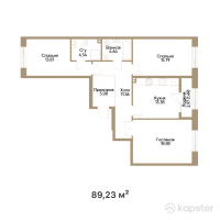 ЖК ASYL TAS — 3-ком 89,2 м² (от 56 214 900 тг)
