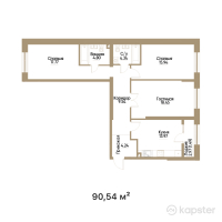 ЖК ASYL TAS — 3-ком 90,5 м² (от 57 040 200 тг)