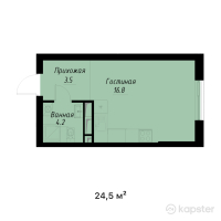 ЖК MEREI — 1-ком 24,5 м² (null)