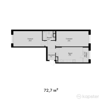 ЖК MEREI — 2-ком 72,7 м² (null)