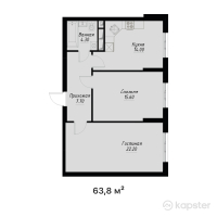 ЖК Gul Dala — 2-ком 63,8 м² (null)