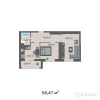 ЖК Compass North — 2-ком 58,5 м² (от 23 972 700 тг)