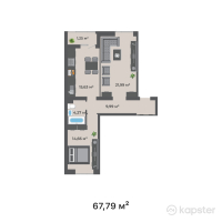 ЖК Compass North — 2-ком 67,8 м² (от 27 793 900 тг)