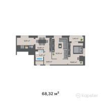 ЖК Compass North — 2-ком 68,3 м² (от 28 011 200 тг)