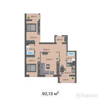 ЖК Compass North — 3-ком 92,1 м² (от 37 773 300 тг)