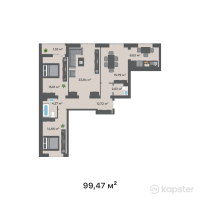 ЖК Compass North — 3-ком 99,5 м² (от 40 782 700 тг)