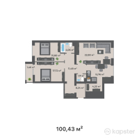 ЖК Compass North — 3-ком 100,4 м² (от 41 176 300 тг)