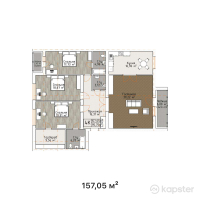 ЖК Turan Apartments — 4-ком 157,1 м² (от 78 210 900 тг)