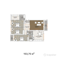 ЖК Turan Apartments — 4-ком 153,8 м² (от 78 210 900 тг)