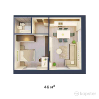 ЖК Alatau — 2-ком 46 м² (от 14 490 000 тг)
