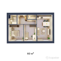 ЖК Alatau — 3-ком 60 м² (от 18 900 000 тг)