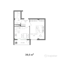 КГ Жана Куат — 1-ком 39,5 м² (от 14 107 149 тг)