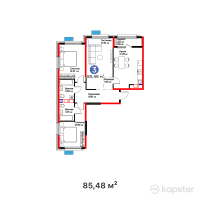 ЖК Flora Garden — 3-ком 85,5 м² (от 37 137 380 тг)