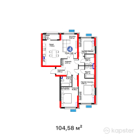 ЖК Flora Garden — 4-ком 104,6 м² (от 44 073 960 тг)