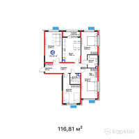 ЖК Flora Garden — 4-ком 116,8 м² (от 44 073 960 тг)