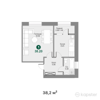 ЖК Symbat — 1-ком 38,2 м² (от 15 089 000 тг)