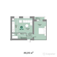 ЖК Symbat — 2-ком 46,1 м² (от 18 189 750 тг)