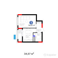 ЖК Arena Style — 1-ком 34,6 м² (от 17 872 690 тг)