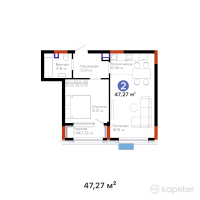 ЖК Arena Style — 2-ком 47,3 м² (от 24 438 590 тг)