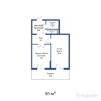ЖК White Residence — 1-ком 61 м² (от 46 970 000 тг)