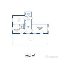 ЖК White Residence — 2-ком 103,2 м² (от 79 464 000 тг)