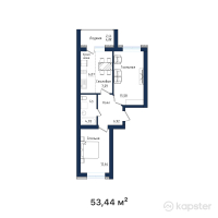 ЖК Эдем — 2-ком 53,4 м² (от 17 635 200 тг)