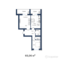 ЖК Эдем — 2-ком 65,1 м² (от 21 469 800 тг)