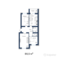 ЖК Эдем — 3-ком 80,5 м² (от 26 565 000 тг)