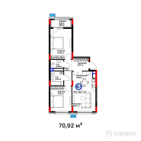 ЖК Auez — 3-ком 70,9 м² (от 32 197 680 тг)