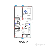 ЖК Auez — 3-ком 101,1 м² (от 45 894 860 тг)