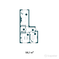 ЖК Ramadan — 2-ком 56,1 м² (от 15 427 500 тг)