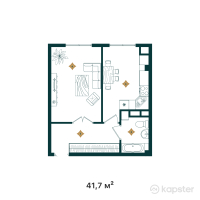 ЖК Tandau — 1-ком 41,7 м² (от 14 178 000 тг)