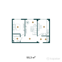 ЖК Tandau — 2-ком 50,3 м² (от 17 102 000 тг)